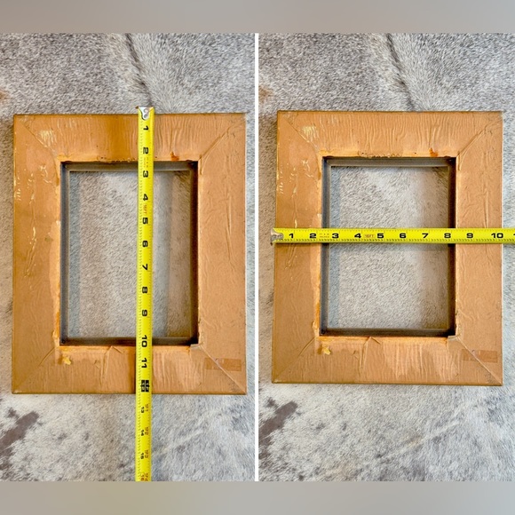 VINTAGE Wooden Shabby Chic Gold Empty Frame 10”x12” Opening 6”x8” Chunky Wood - Picture 10 of 15